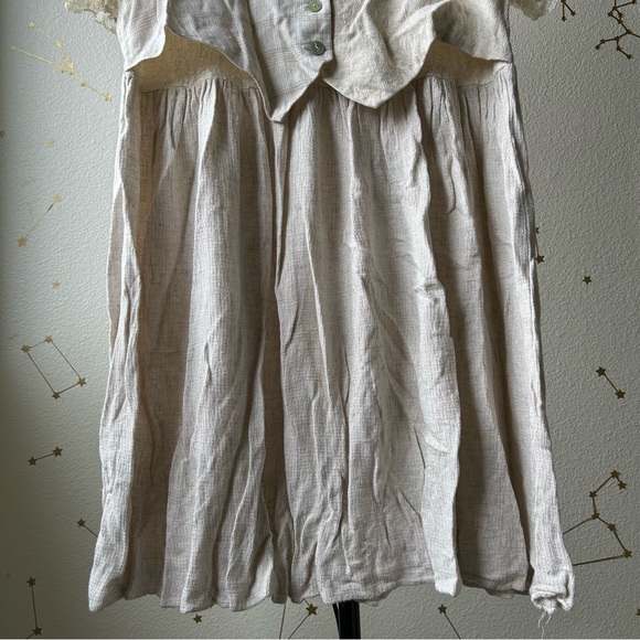 Vintage K.C. Spencer Cream/Beige Midi Dress w/Lace Short Sleeves - Picture 3 of 10